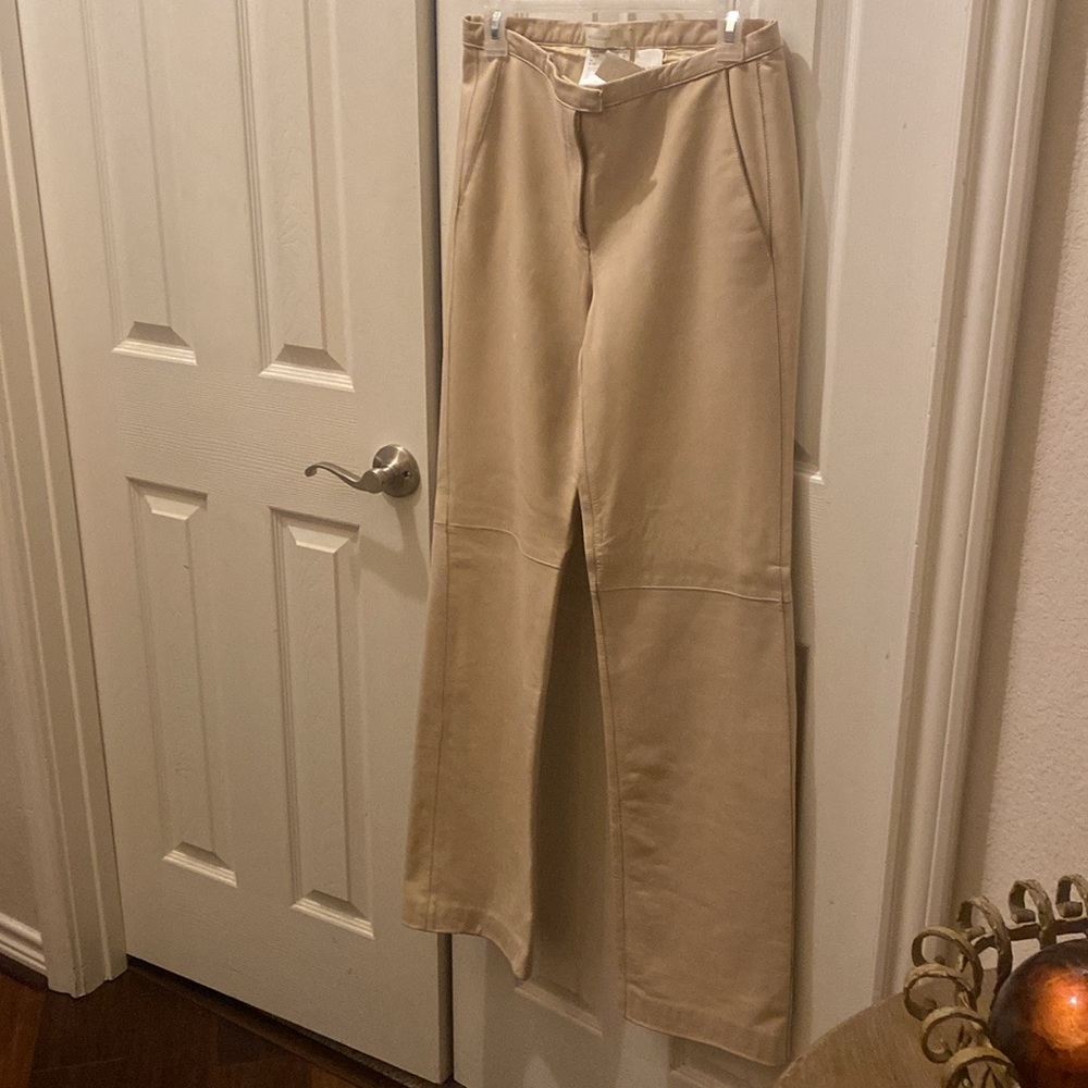 Burberry leather pants, cream color, size.  40